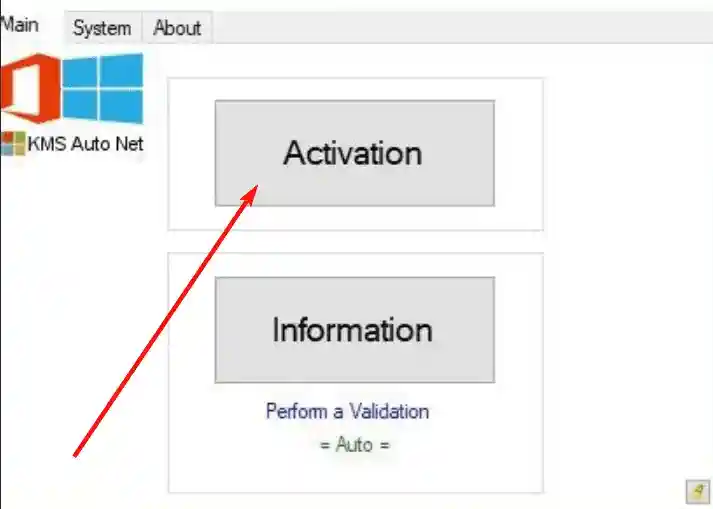 Step 3 - click button Activation KmsAuto exe