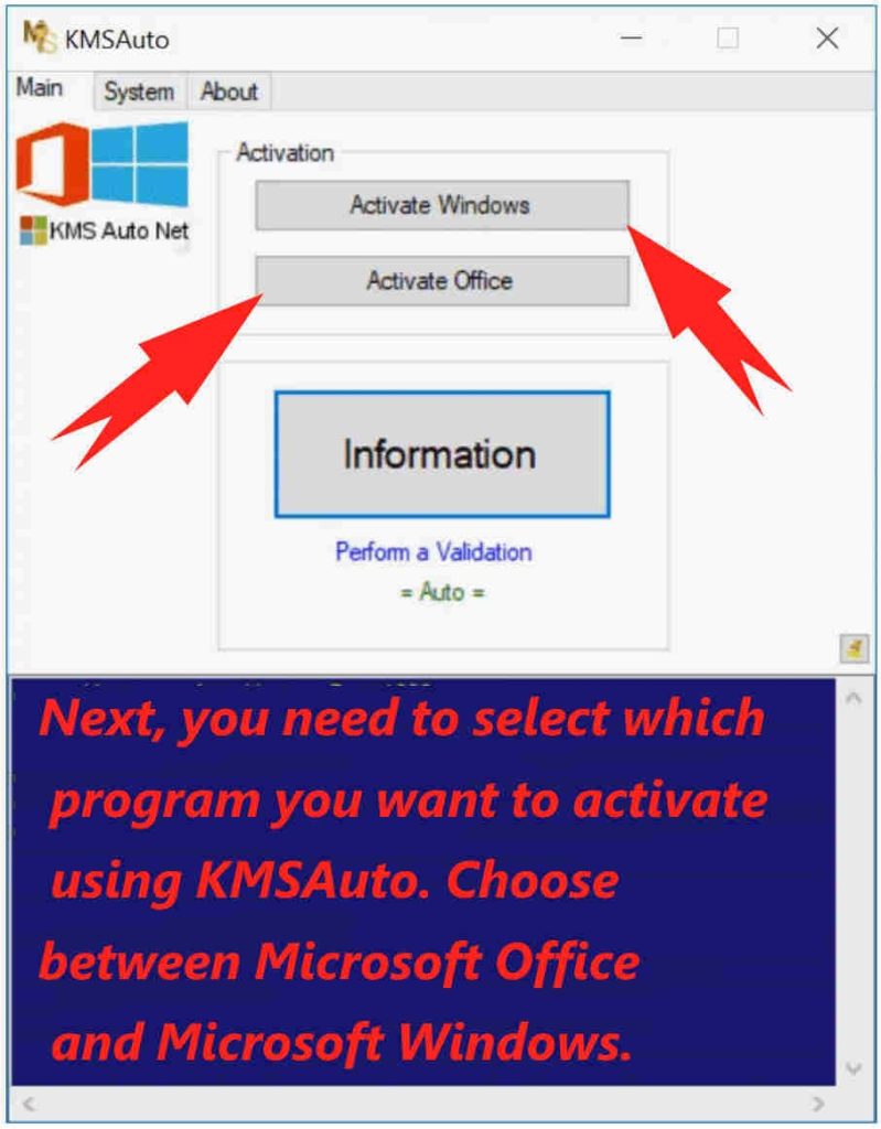 Step two - activate Office or Windows